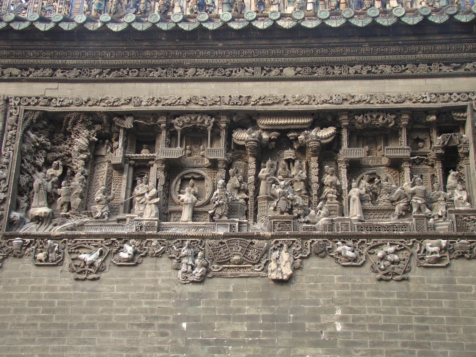 Carved architectural details at Chen Clan Ancestral Hall in Guangzhou